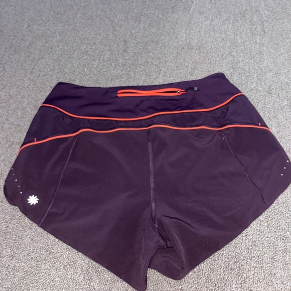 Athleta Shorts Womens Medium Agate Purple Run With It Piping Athletic Running - Picture 4 of 5